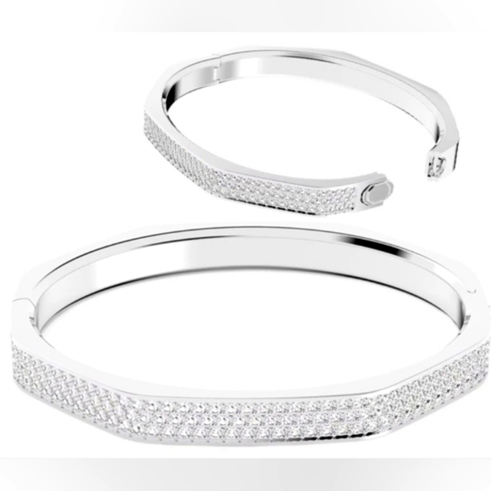 GORGEOUS AUTHENTIC SWAROVSKI DEXTERA BANGLE- IN SILVER GOLD ROSEGOLD